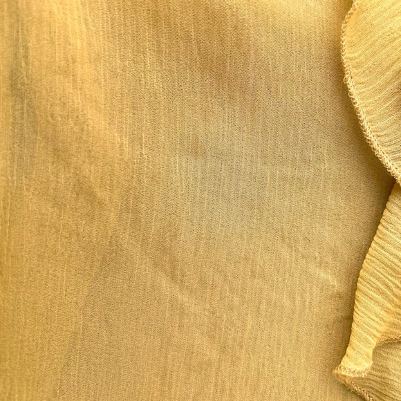 ULLA JOHNSON RUFFLE BLOUSE CASSAN MUSTARD CHIFFON SIZE 2 BELL SLEEVE TOP - Picture 8 of 8